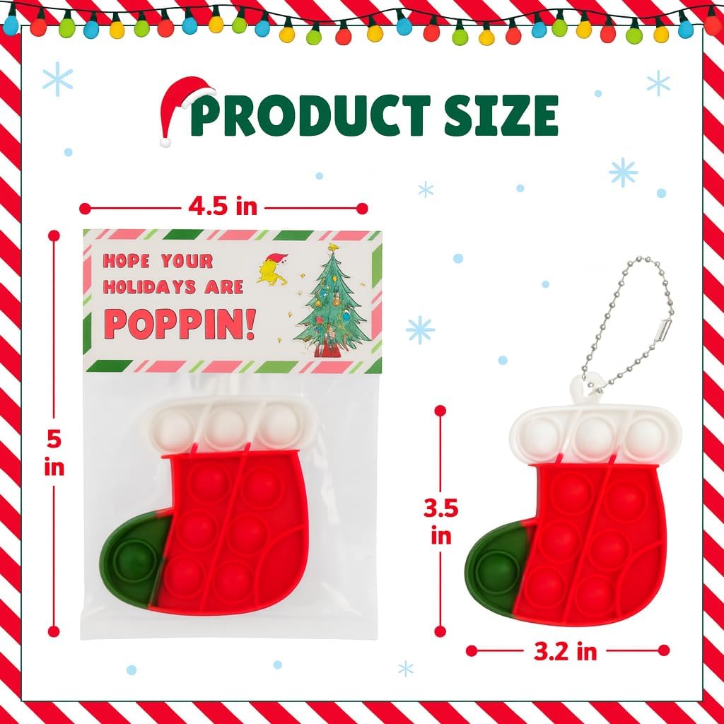 30 Pack Bulk for Students, Christmas Pop It Fidget Toys, for Kids Classroom, Prizes, Stocking Stuffers, Office Gifts, and popit Party Favors - Goody Bag Stuffers and Christmas Goodies