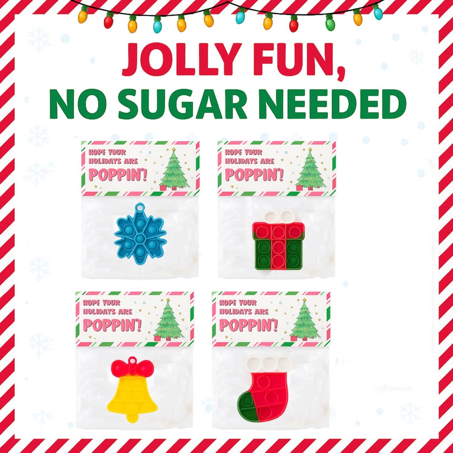 30 Pack Bulk for Students, Christmas Pop It Fidget Toys, for Kids Classroom, Prizes, Stocking Stuffers, Office Gifts, and popit Party Favors - Goody Bag Stuffers and Christmas Goodies