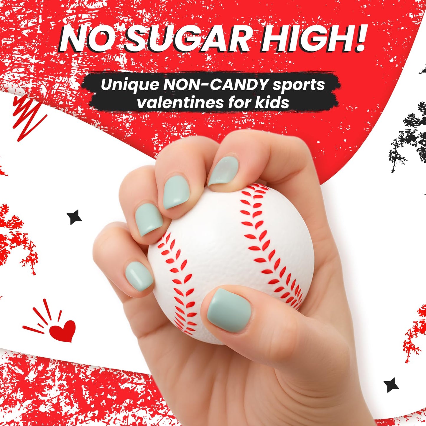 Funeta Baseball Sports Balls - Valentine's Day Cards for Kids School Classroom - Valentine's Day Gifts for Kids Class Exchange