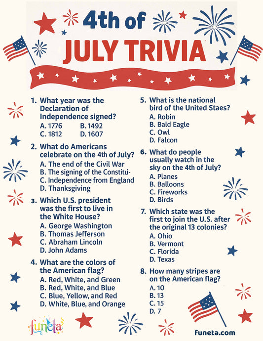 4th of July Trivia Game