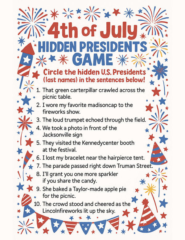 Hidden Presidents Game