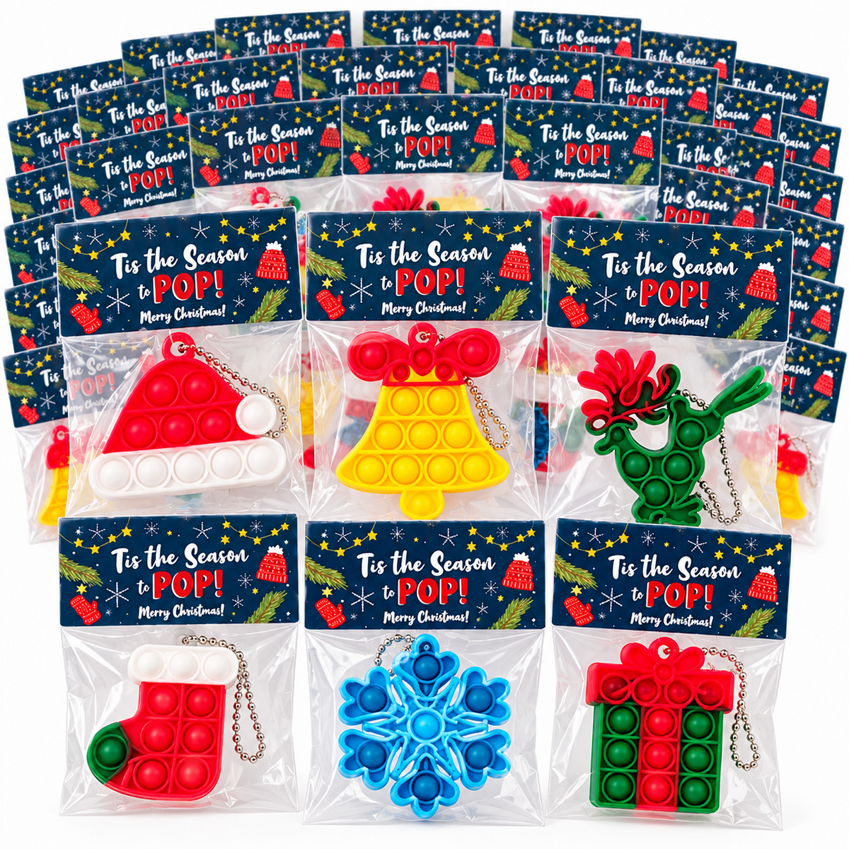 30-Pack Christmas Pop-It Fidget Favors