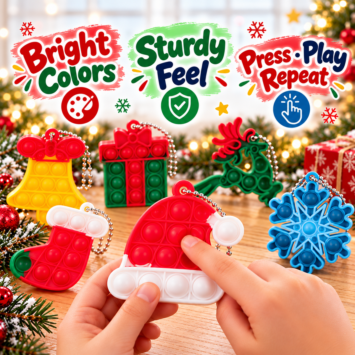 30-Pack Christmas Pop-It Fidget Favors