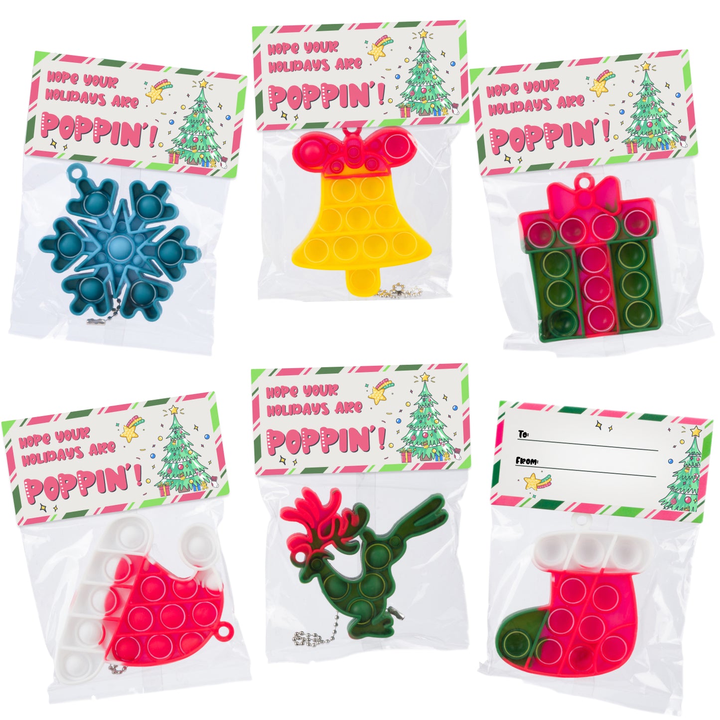 30 Pack Christmas Pop It Fidget Toys