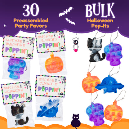 30 packs Pop it fidget Halloween Toys, School Halloween Classroom Favors