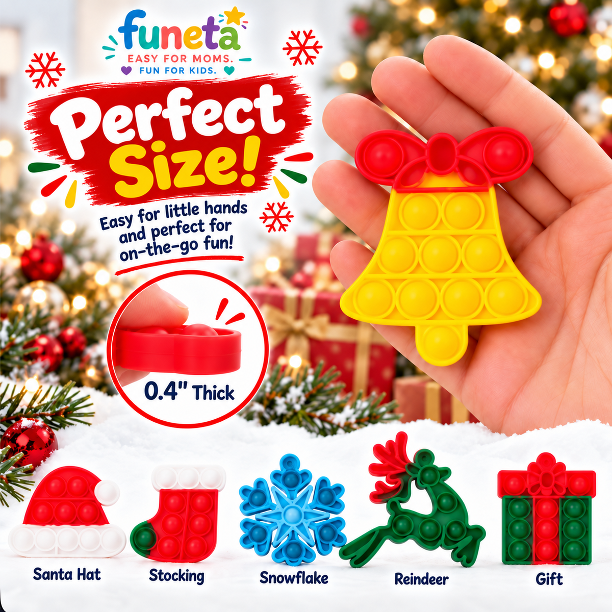 30-Pack Christmas Pop-It Fidget Favors