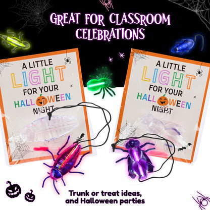 30 Packs Glow in the Dark Halloween Critters, Halloween Party Favors Bulk