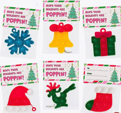 30 Pack Bulk for Students, Christmas Pop It Fidget Toys, for Kids Classroom, Prizes, Stocking Stuffers, Office Gifts, and popit Party Favors - Goody Bag Stuffers and Christmas Goodies