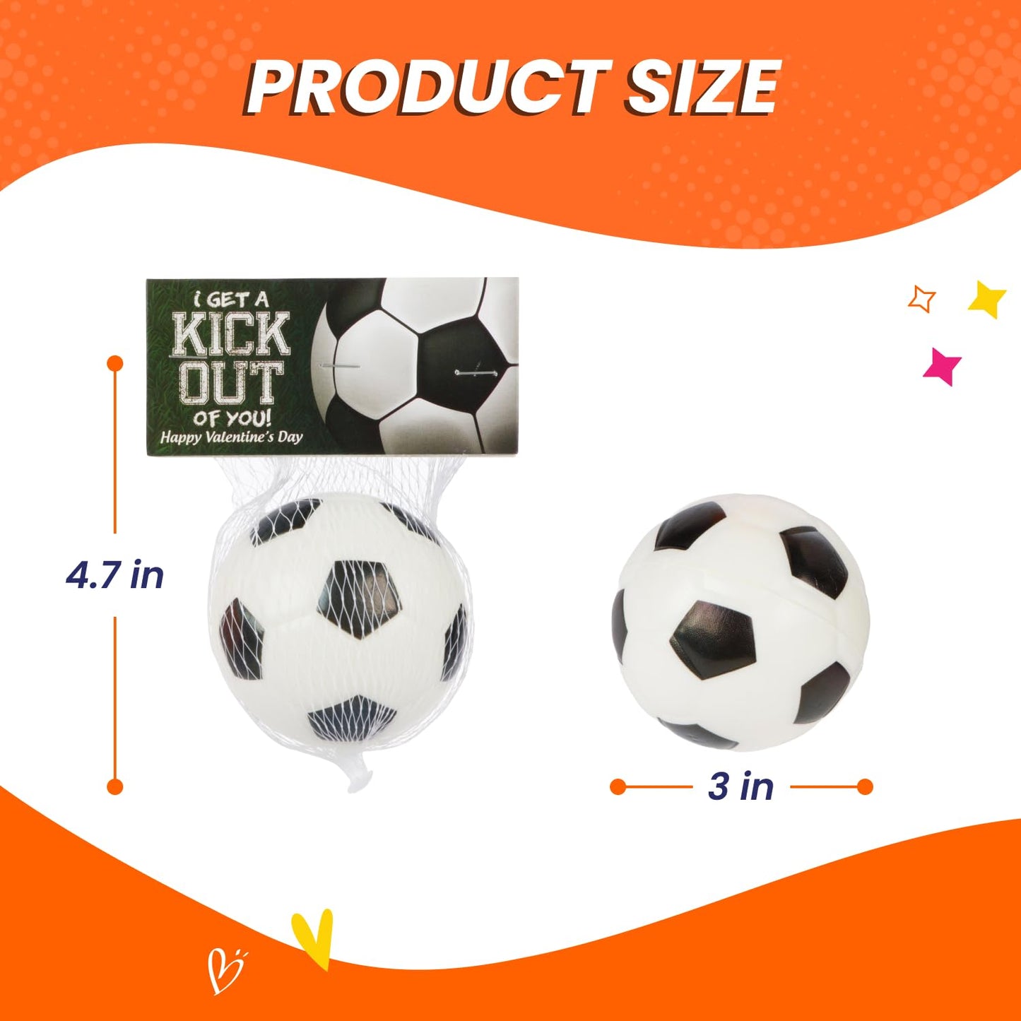 Funeta 30 Sports Stress Balls - Football, Soccer, Baseball, and Basketball - Valentine's Day Cards for Kids' School Classroom - Valentine's Day Gifts for Kids Class Exchange