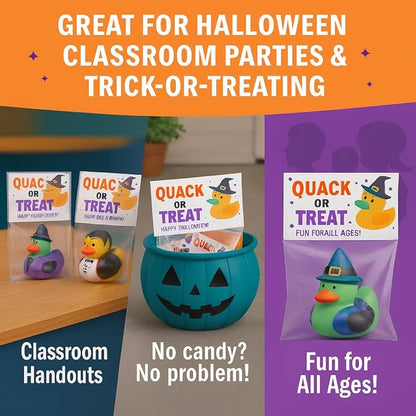 Halloween Party Favors for Kids – 30 Pack Rubber Ducks for Trick-or-Treaters, Non Candy Toys for Halloween Classroom Gifts & Goodie Bags, Teal Pumpkin Approved – Jeep Duckies