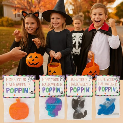 Halloween Party Favors for Kids , 30 packs Pop it fidget Toys, School Classroom Favors Goodie Bag Fillers, Bulk Gifts for Kids, Treats Non Candy, Teal Pumpkin Project