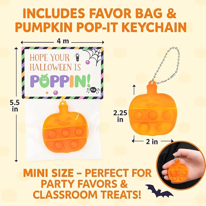 Halloween Party Favors for Kids , 30 packs Pop it fidget Toys, School Classroom Favors Goodie Bag Fillers, Bulk Gifts for Kids, Treats Non Candy, Teal Pumpkin Project