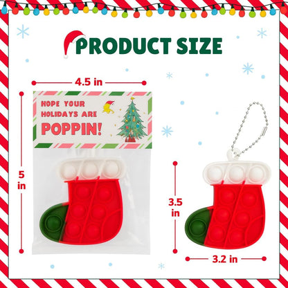 30 Pack Bulk for Students, Christmas Pop It Fidget Toys, for Kids Classroom, Prizes, Stocking Stuffers, Office Gifts, and popit Party Favors - Goody Bag Stuffers and Christmas Goodies