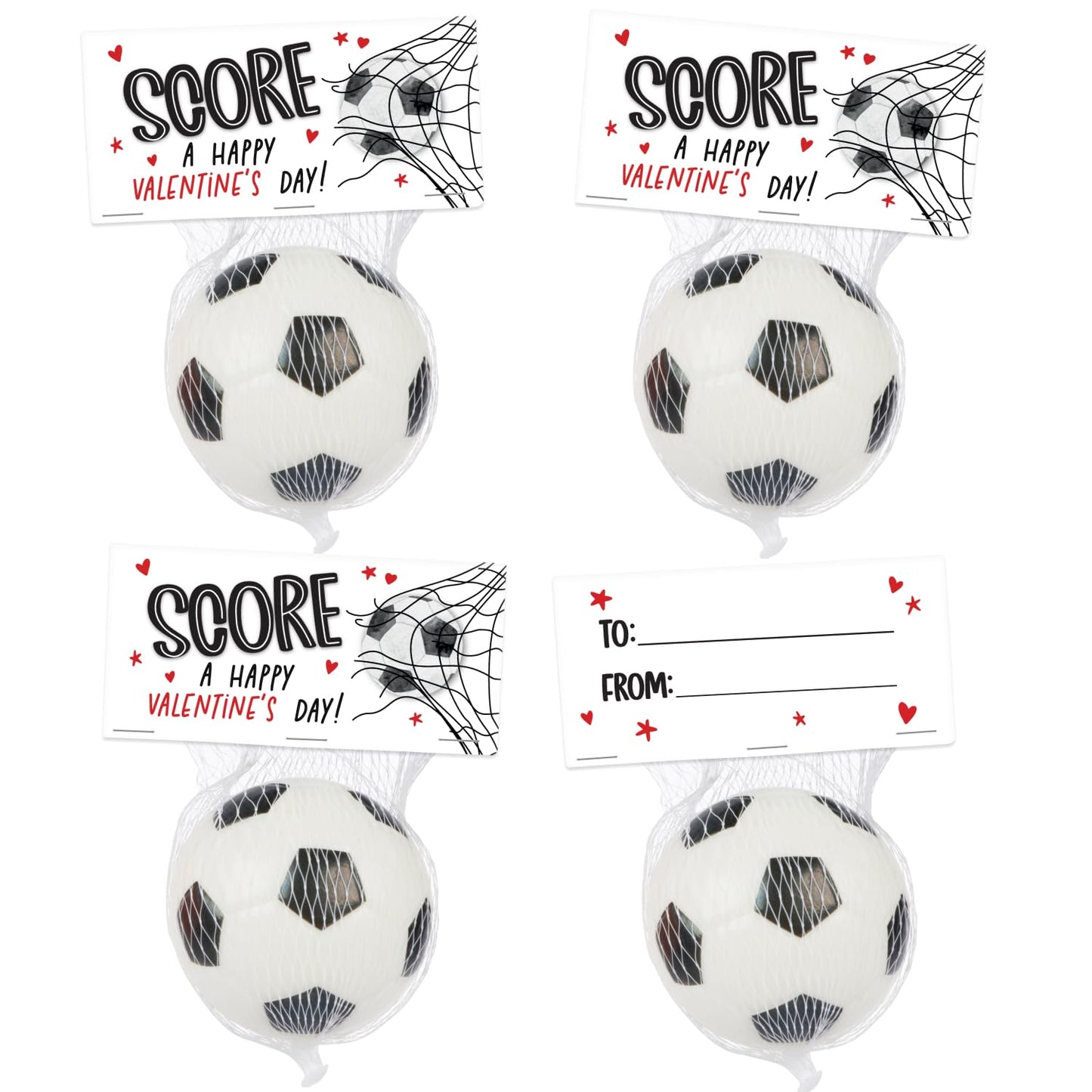 Funeta Soccer Sports Balls - Valentine's Day Cards for Kids School Classroom - Valentine's Day Gifts for Kids Class Exchange
