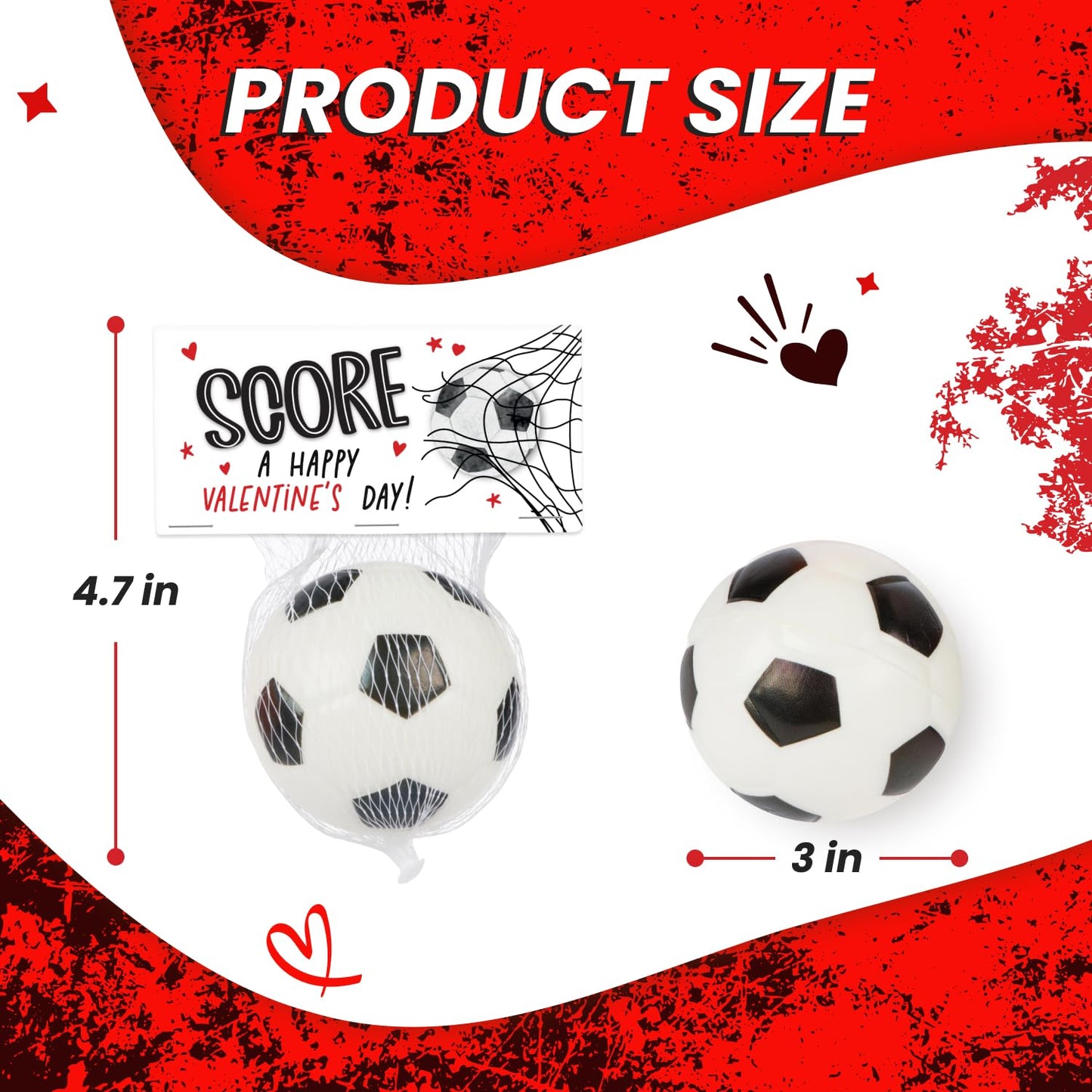 Funeta Soccer Sports Balls - Valentine's Day Cards for Kids School Classroom - Valentine's Day Gifts for Kids Class Exchange