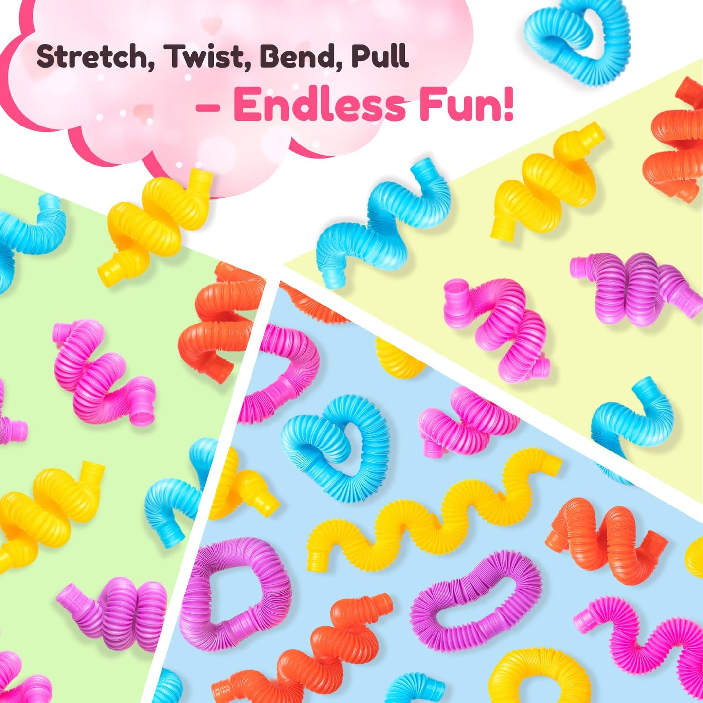 Funeta 30 Pack Fidget Pop Tubes, Valentine’s Day Cards for School, Valentines for Kids Class, Toddler V Day Gifts for Kids Classroom Exchange
