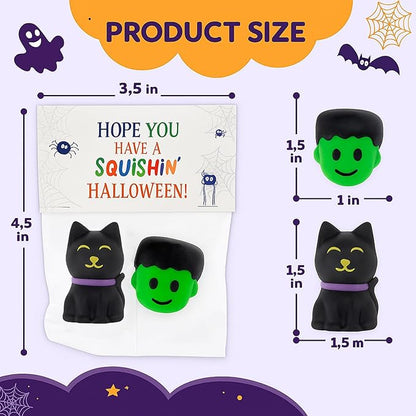 30 Pack Halloween Squishes, Halloween Party Favors, Halloween Classroom Favors, Squishy Toys, Goodie Bag Fillers, Bulk School for Kids, Halloween Treats Non Candy, Teal Pumpkin Project