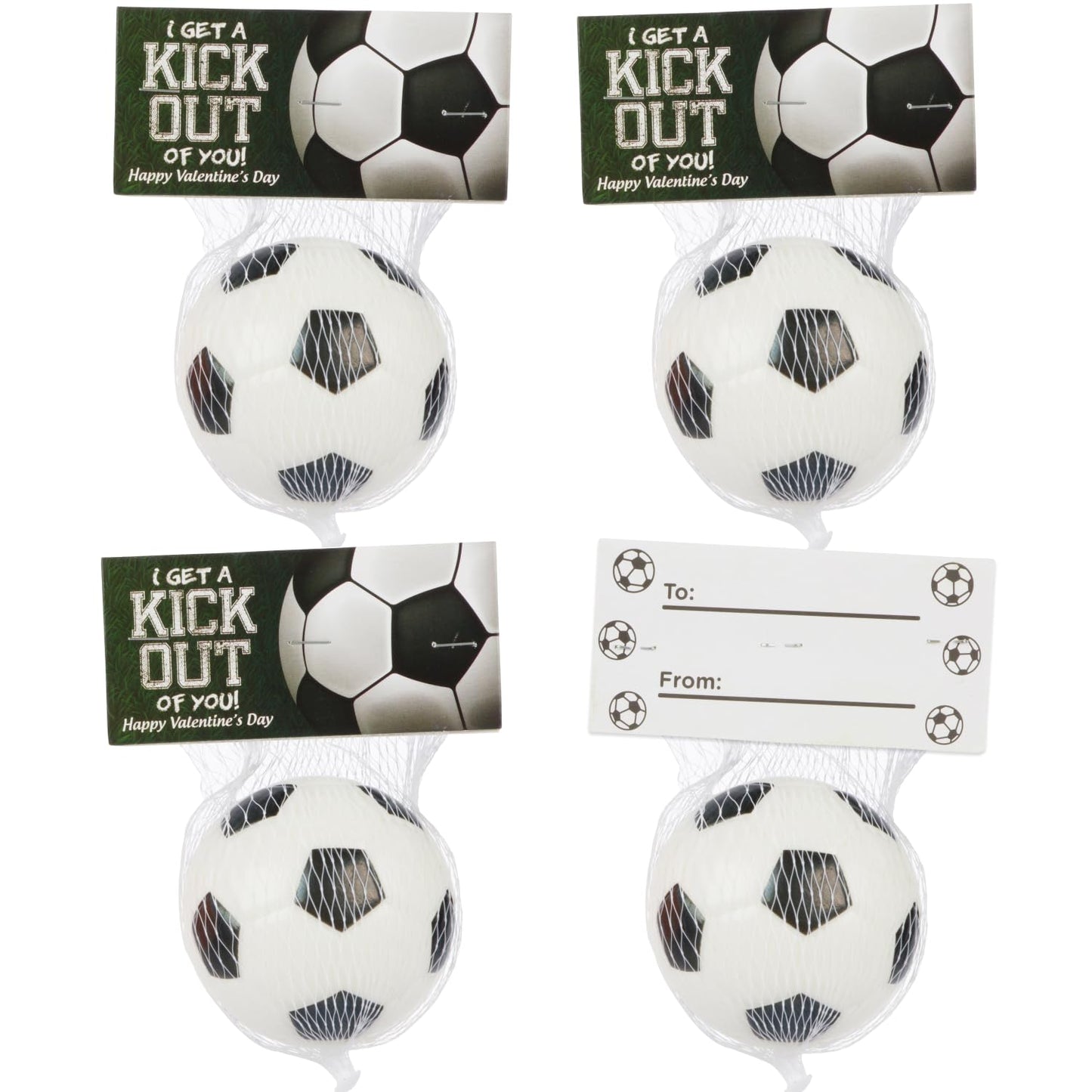 Funeta Soccer Sports Ball Valentines - Valentine's Day Cards for Kids' School Classroom - Valentine's Day Gifts for Kids Class Exchange