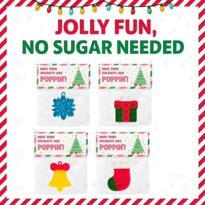 30 Pack Bulk for Students, Christmas Pop It Fidget Toys, for Kids Classroom, Prizes, Stocking Stuffers, Office Gifts, and popit Party Favors - Goody Bag Stuffers and Christmas Goodies