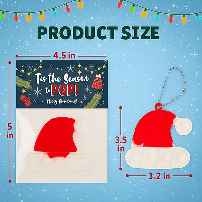 Christmas Pop Its Gift Pack for Students, Bulk Holiday Toys, Goody Bag Stuffers, Office Party Favors