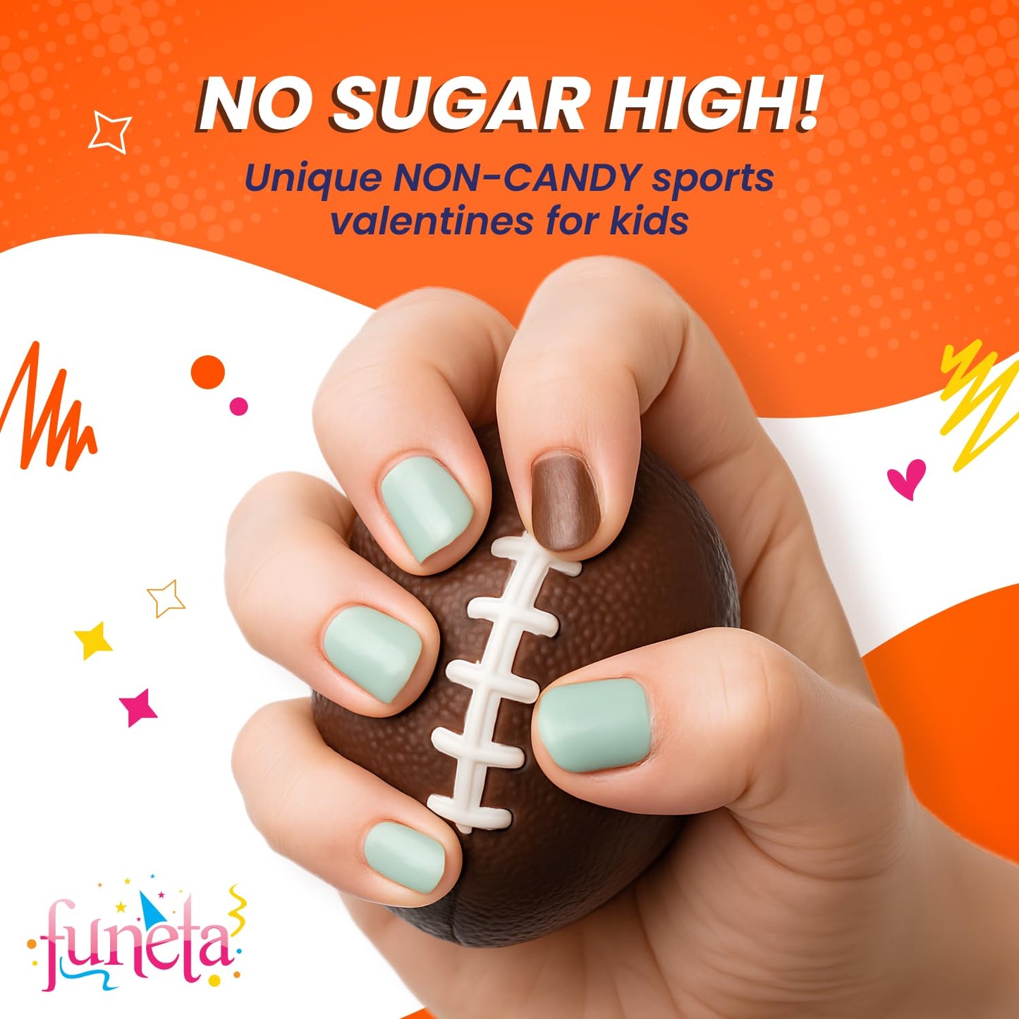 Funeta Football Sports Ball Valentines - Valentine's Day Cards for Kids' School Classroom - Valentine's Day Gifts for Kids Class Exchange