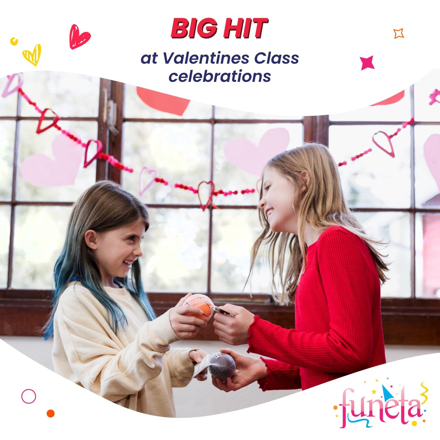 Funeta Soccer Sports Ball Valentines - Valentine's Day Cards for Kids' School Classroom - Valentine's Day Gifts for Kids Class Exchange