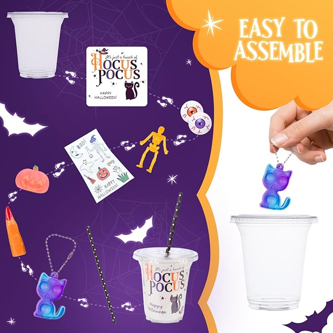 Halloween Party Favors Bulk - 30 Pack None Candy Toys, Goodie Bag Fillers, Gifts for Kids, Classroom Favors, Teal Pumpkin Project