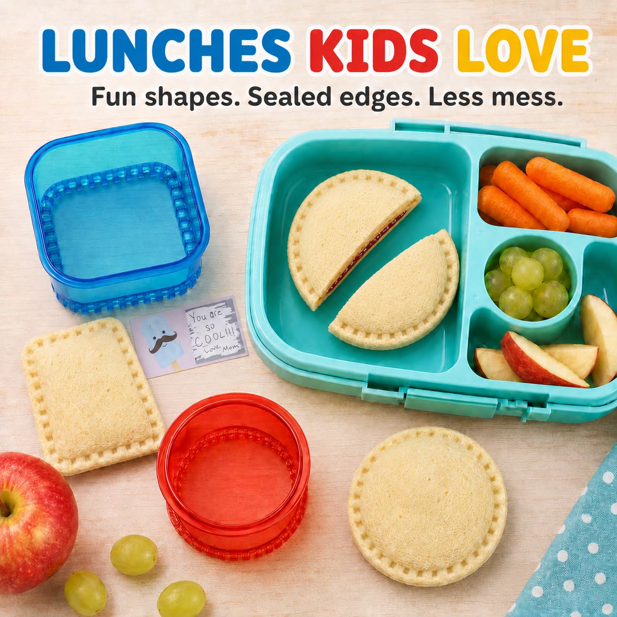 Crustless Sandwich Cutter & Sealer Set – Round & Square