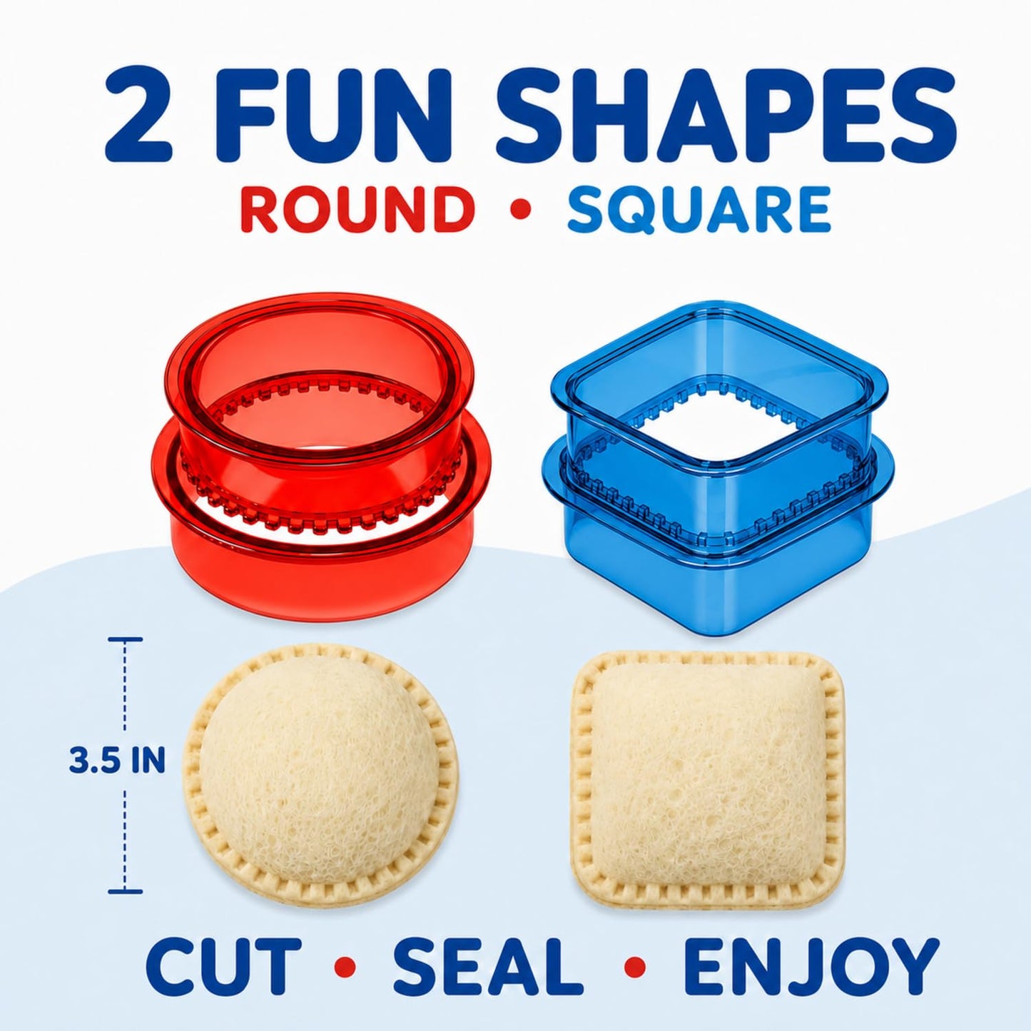 Crustless Sandwich Cutter & Sealer Set – Round & Square