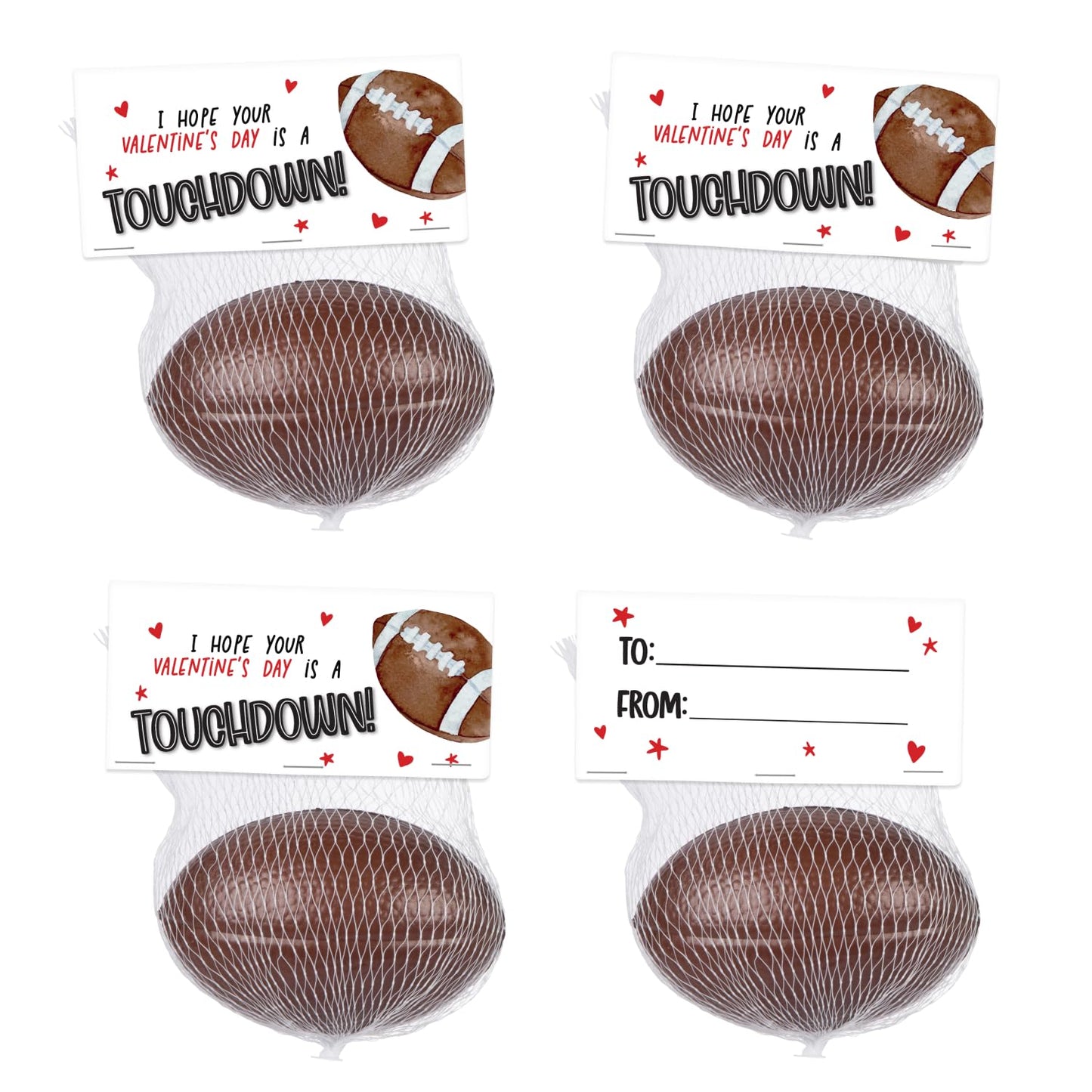 Funeta Football Valentines Sports Balls - Valentine's Day Cards for Kids School Classroom - Valentine's Day Gifts for Kids Class Exchange