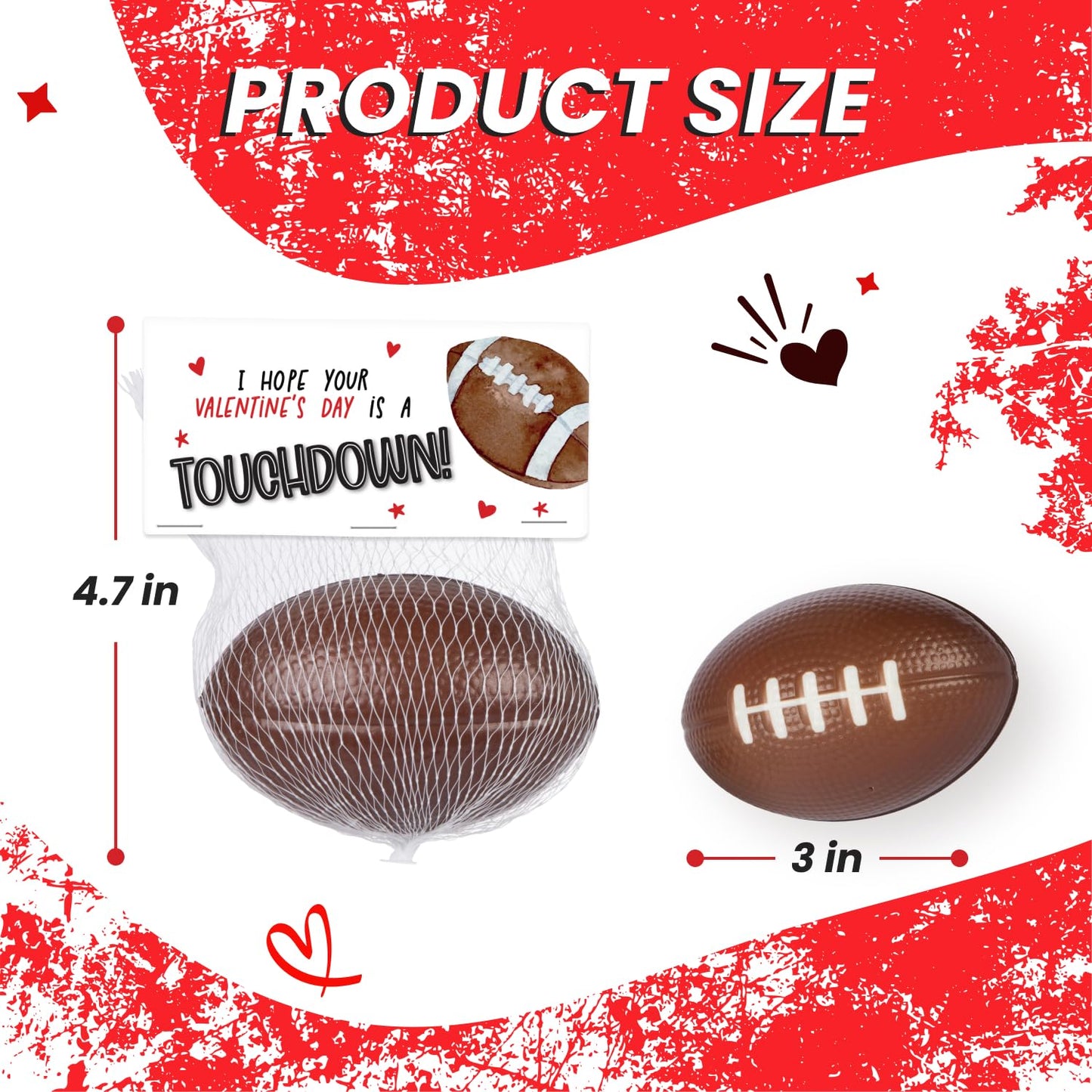 Funeta Football Valentines Sports Balls - Valentine's Day Cards for Kids School Classroom - Valentine's Day Gifts for Kids Class Exchange