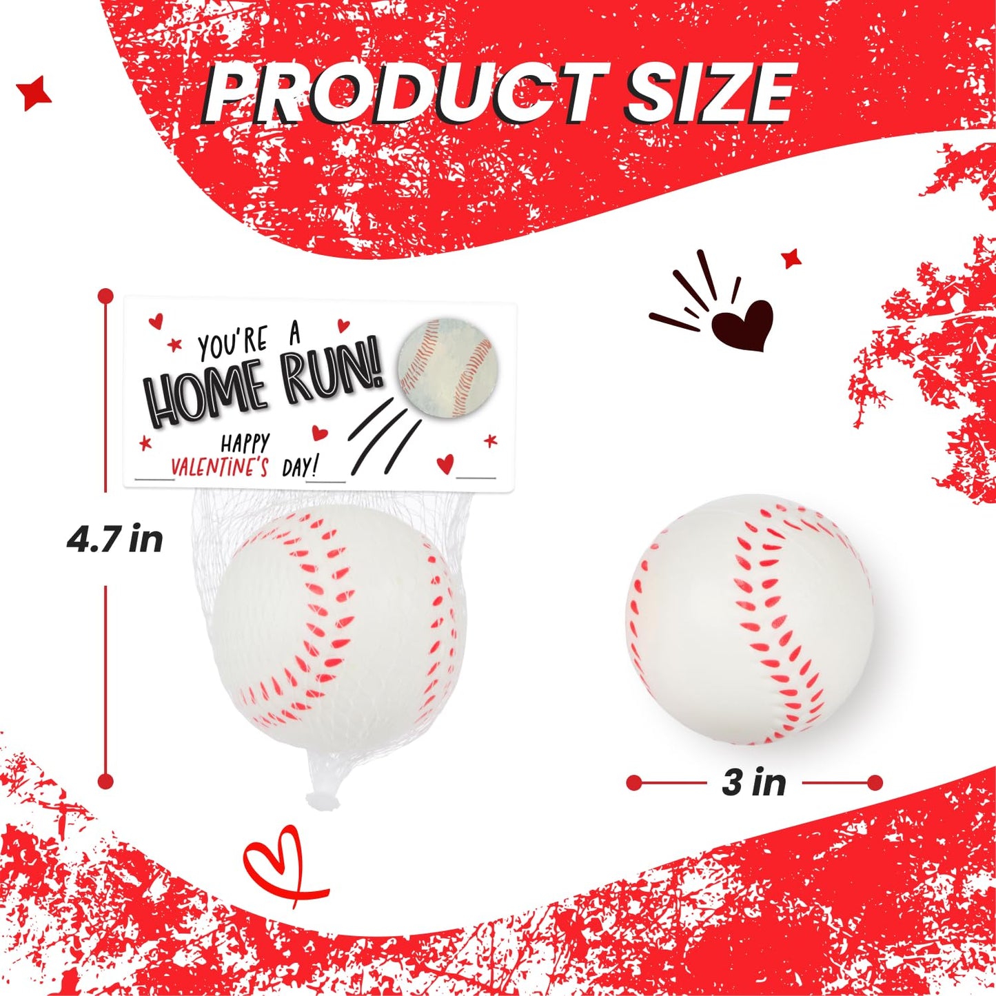 Funeta Baseball Sports Balls - Valentine's Day Cards for Kids School Classroom - Valentine's Day Gifts for Kids Class Exchange