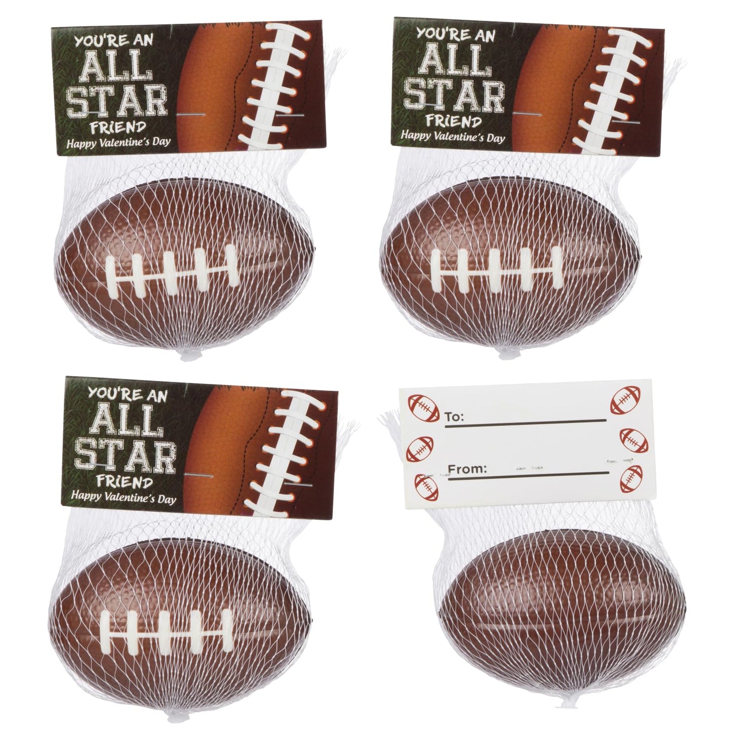 Funeta Football Sports Ball Valentines - Valentine's Day Cards for Kids' School Classroom - Valentine's Day Gifts for Kids Class Exchange