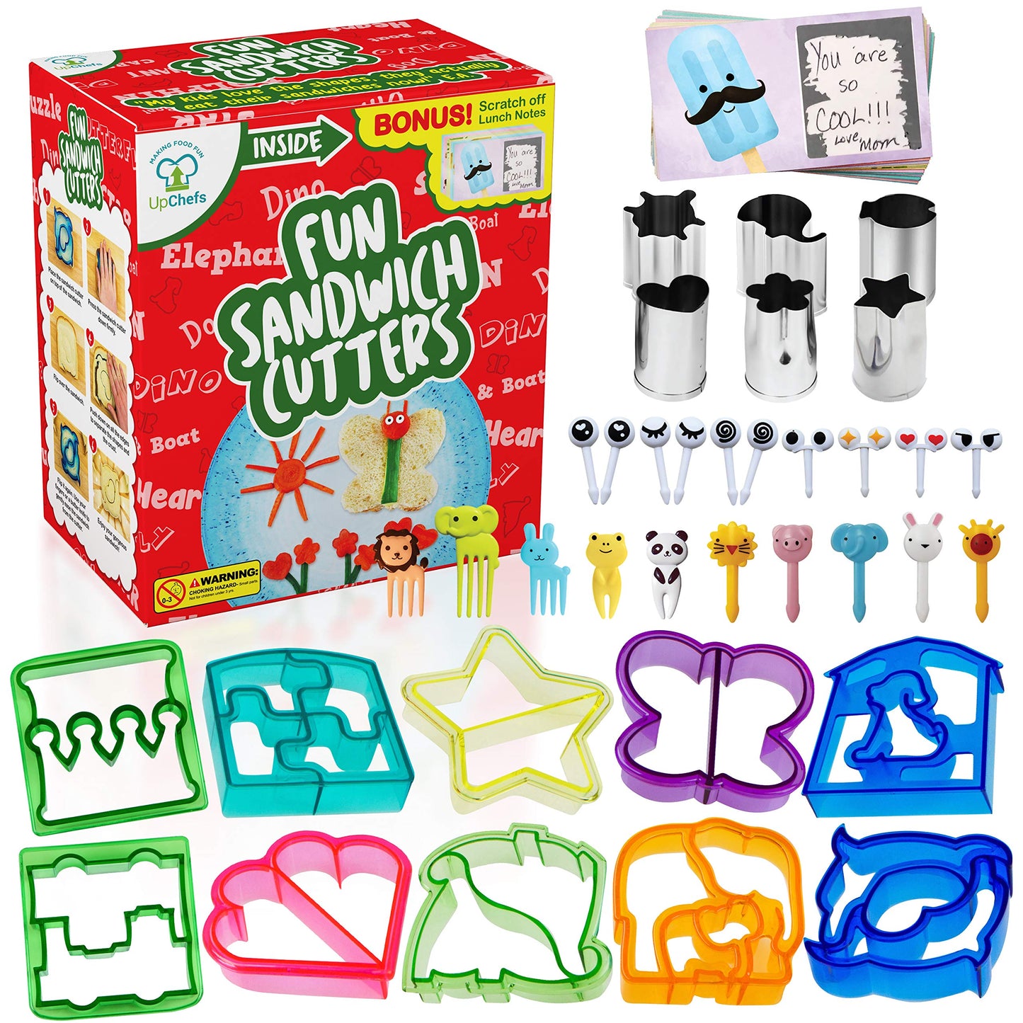 Deluxe Fun Sandwich Cutter Set for Kids Lunch