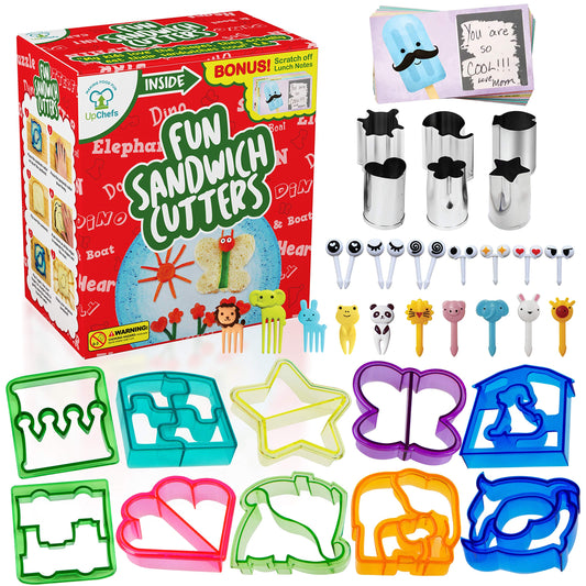 Deluxe Fun Sandwich Cutter Set for Kids Lunch