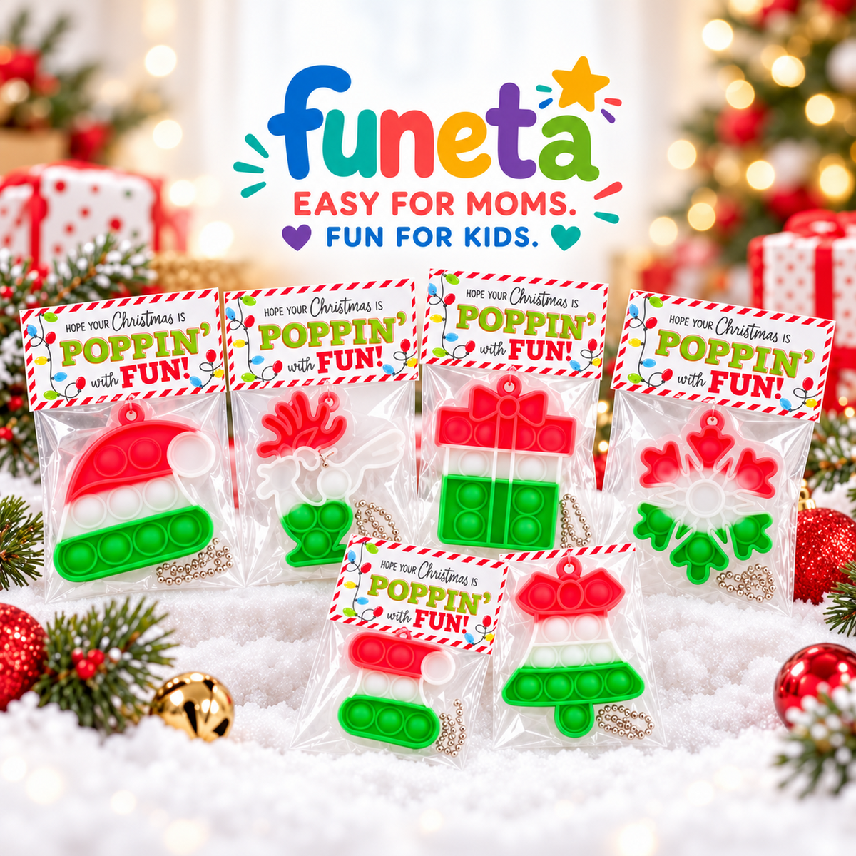 Funeta Christmas Pop-It 30-pack holiday favors brand image