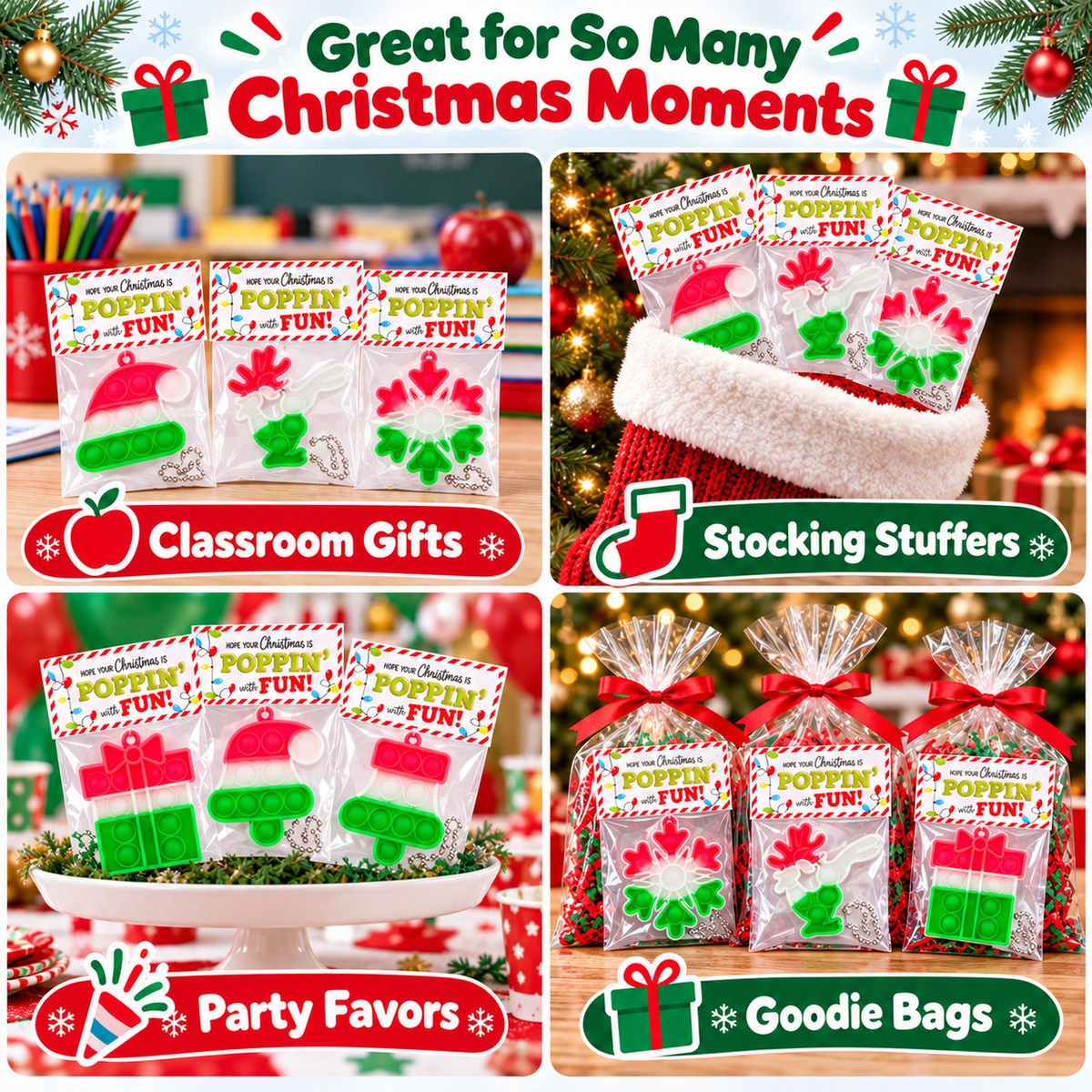 Funeta Christmas Pop-It classroom gifts stocking stuffers party favors and goodie bags